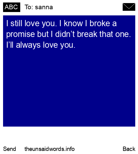 unsent message to sanna