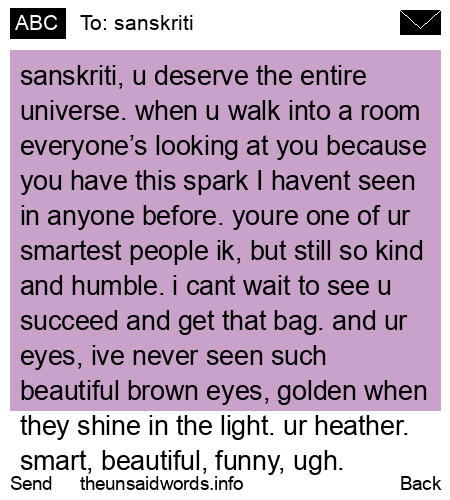unsent message to sanskriti