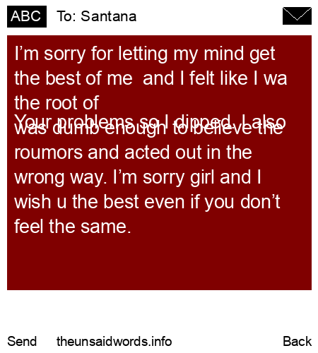unsent message to Santana