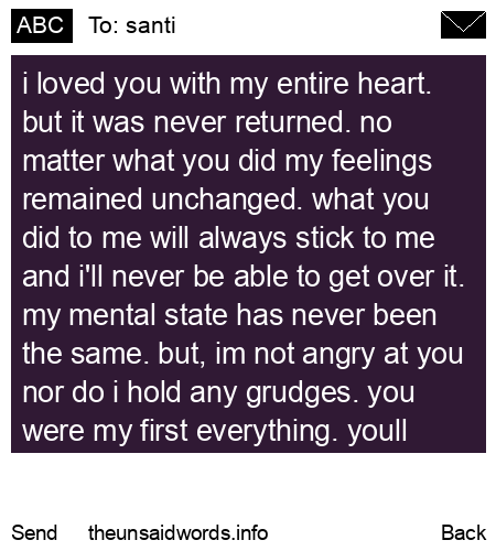 unsent message to santi