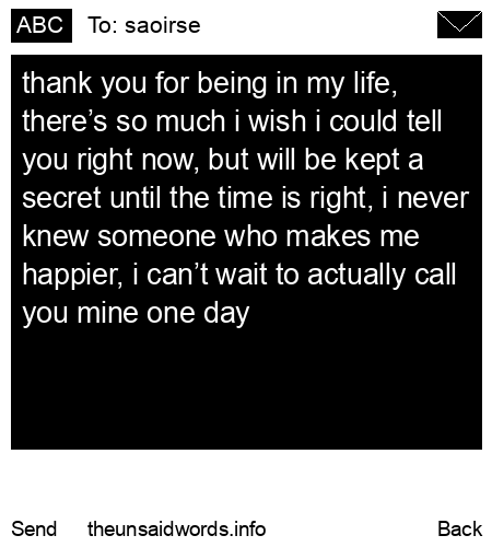 unsent message to saoirse