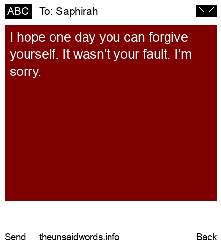 unsent message to Saphirah