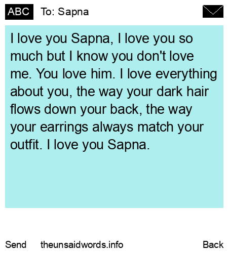 unsent message to Sapna