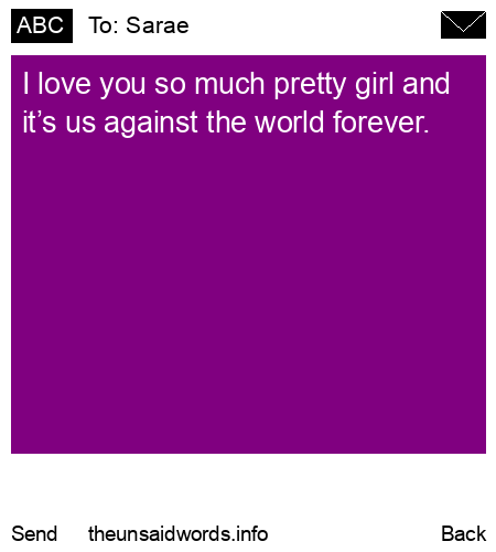 unsent message to Sarae