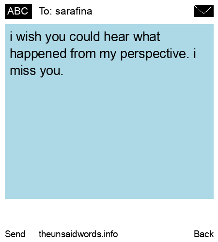 unsent message to sarafina