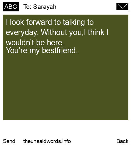 unsent message to Sarayah 