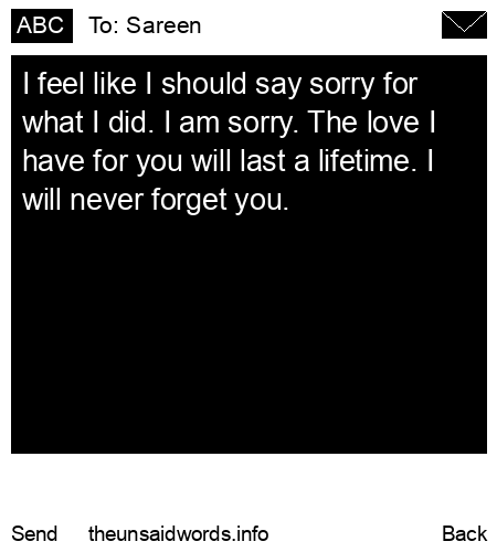 unsent message to Sareen
