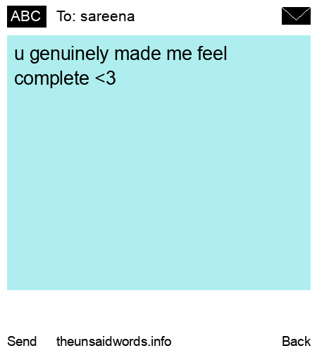 unsent message to sareena 