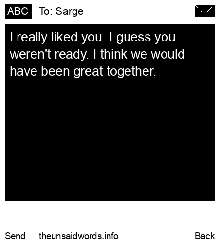 unsent message to Sarge