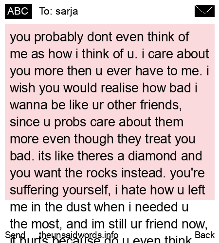 unsent message to sarja