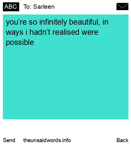 unsent message to Sarleen