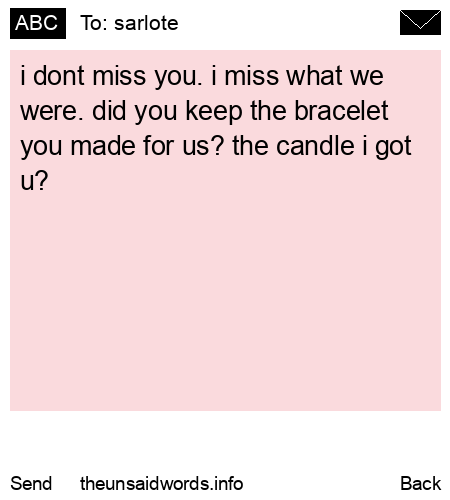 unsent message to sarlote