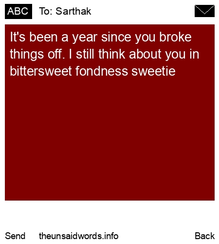 unsent message to Sarthak