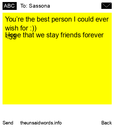 unsent message to Sassona