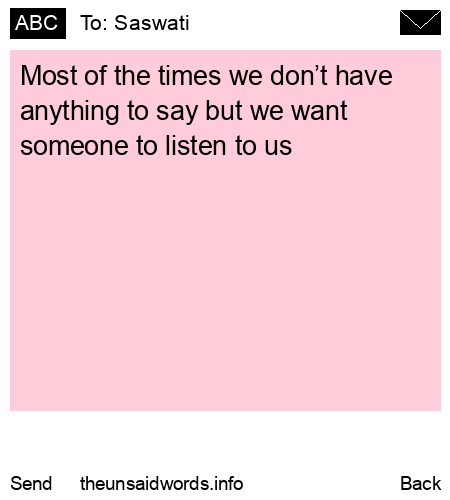unsent message to Saswati 