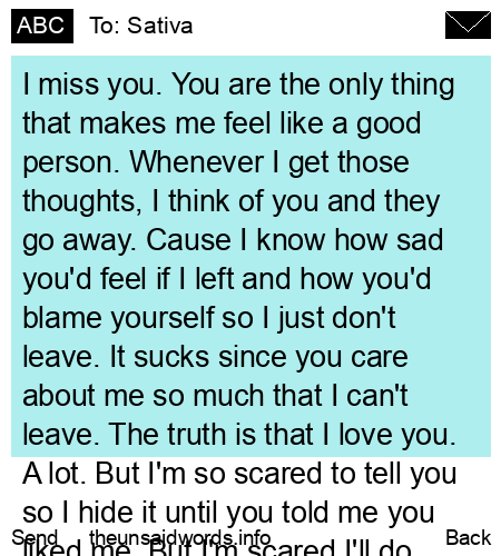 unsent message to Sativa