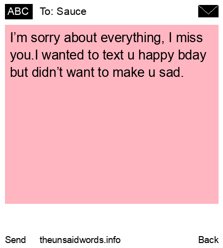 unsent message to Sauce