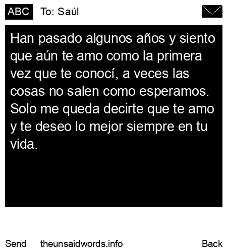 unsent message to Saúl