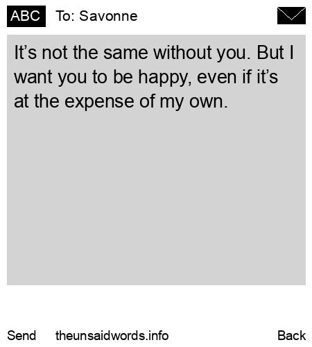 unsent message to Savonne