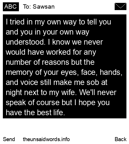 unsent message to Sawsan