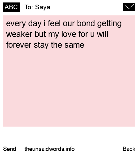 unsent message to Saya