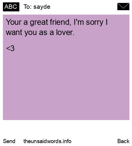 unsent message to sayde