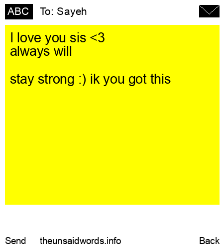 unsent message to Sayeh