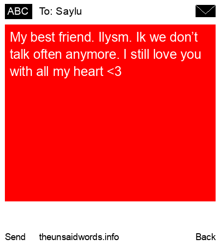 unsent message to Saylu