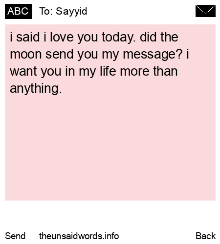 unsent message to Sayyid