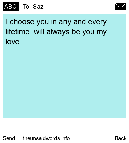 unsent message to Saz
