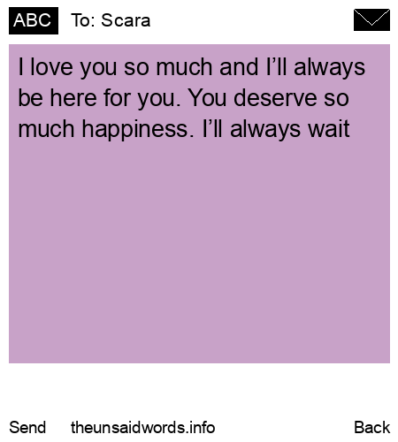 unsent message to Scara