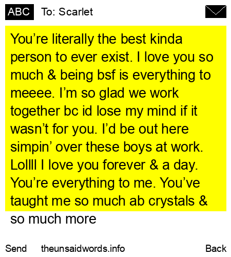unsent message to Scarlet