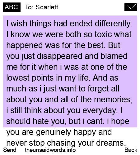 unsent message to Scarlett