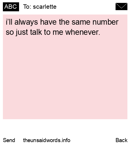 unsent message to scarlette