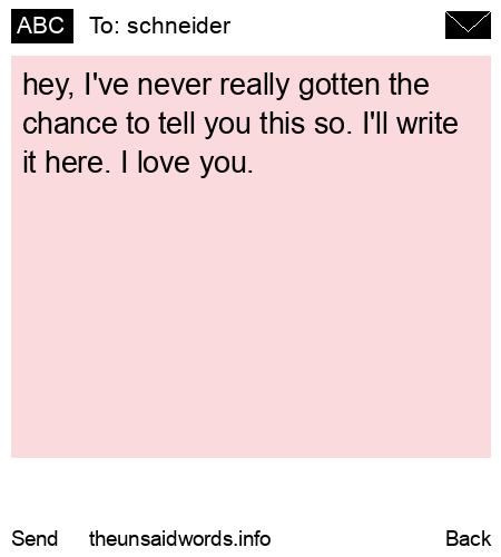 unsent message to schneider
