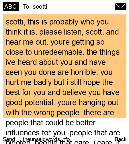 unsent message to scotti
