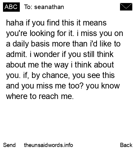 unsent message to seanathan