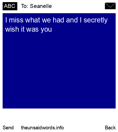 unsent message to Seanelle 