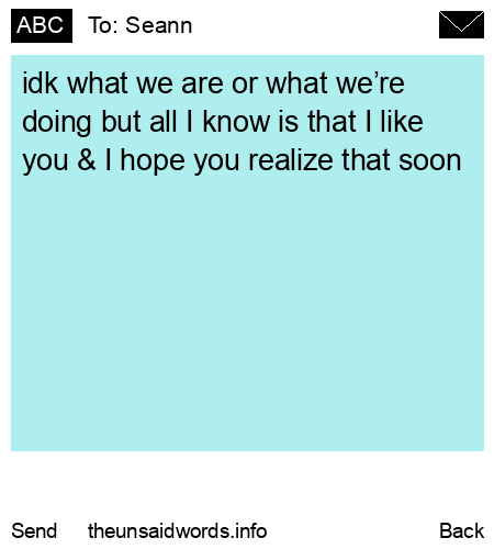 unsent message to Seann