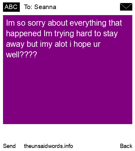 unsent message to Seanna