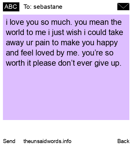 unsent message to sebastane