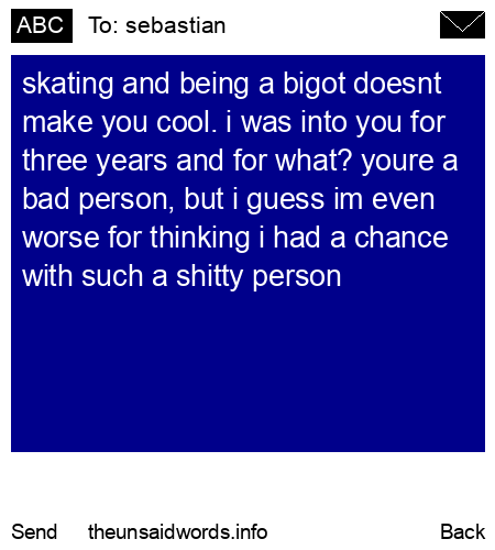 unsent message to sebastian