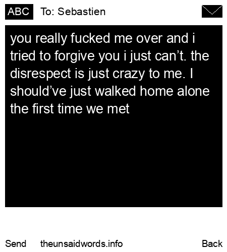unsent message to Sebastien