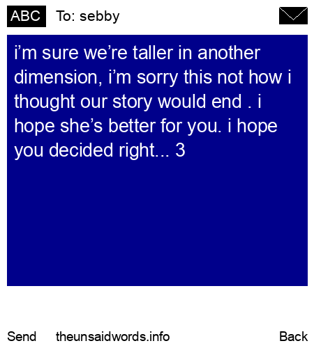 unsent message to sebby
