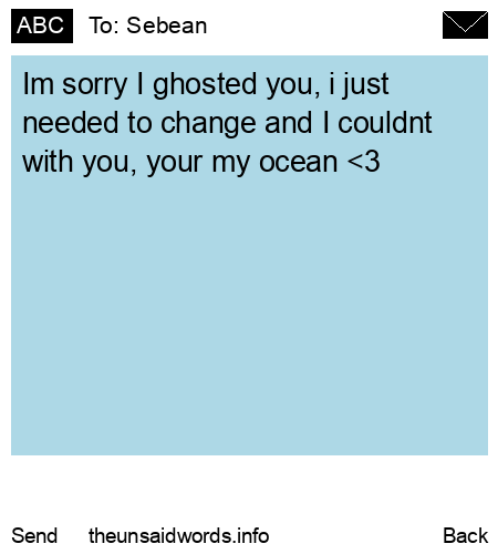 unsent message to Sebean