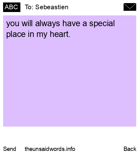 unsent message to Sebeastien