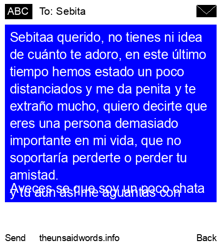unsent message to Sebita