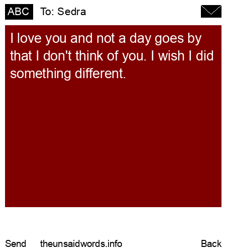 unsent message to Sedra