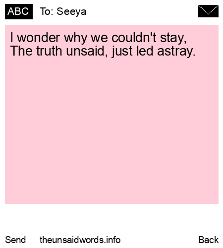 unsent message to Seeya