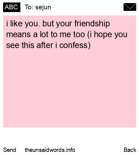unsent message to sejun